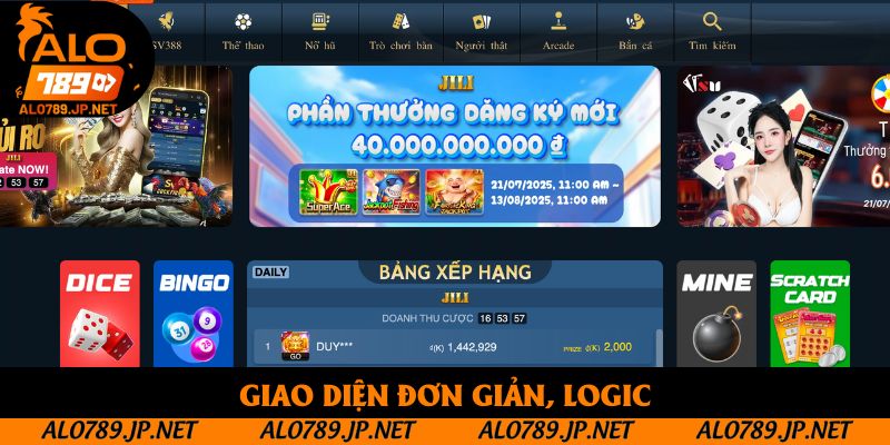Giao diện đơn giản, logic