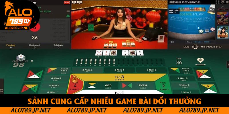 Sảnh cung cấp nhiều game bài đổi thưởng